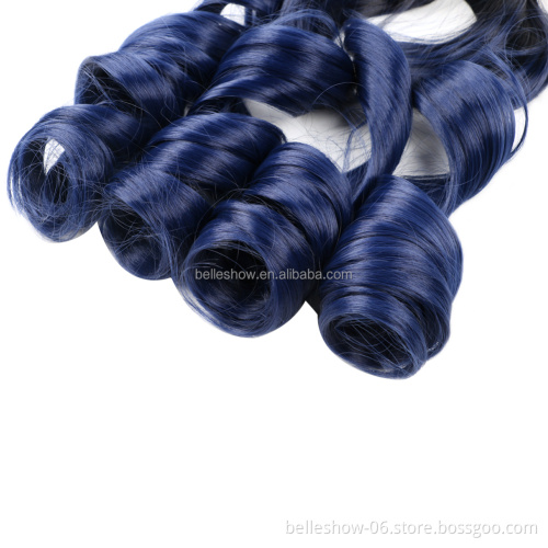 Hot sell  Synthetic deep hair bulk crochet curl  braids 150g spiral curly hair ombre color ocean wave